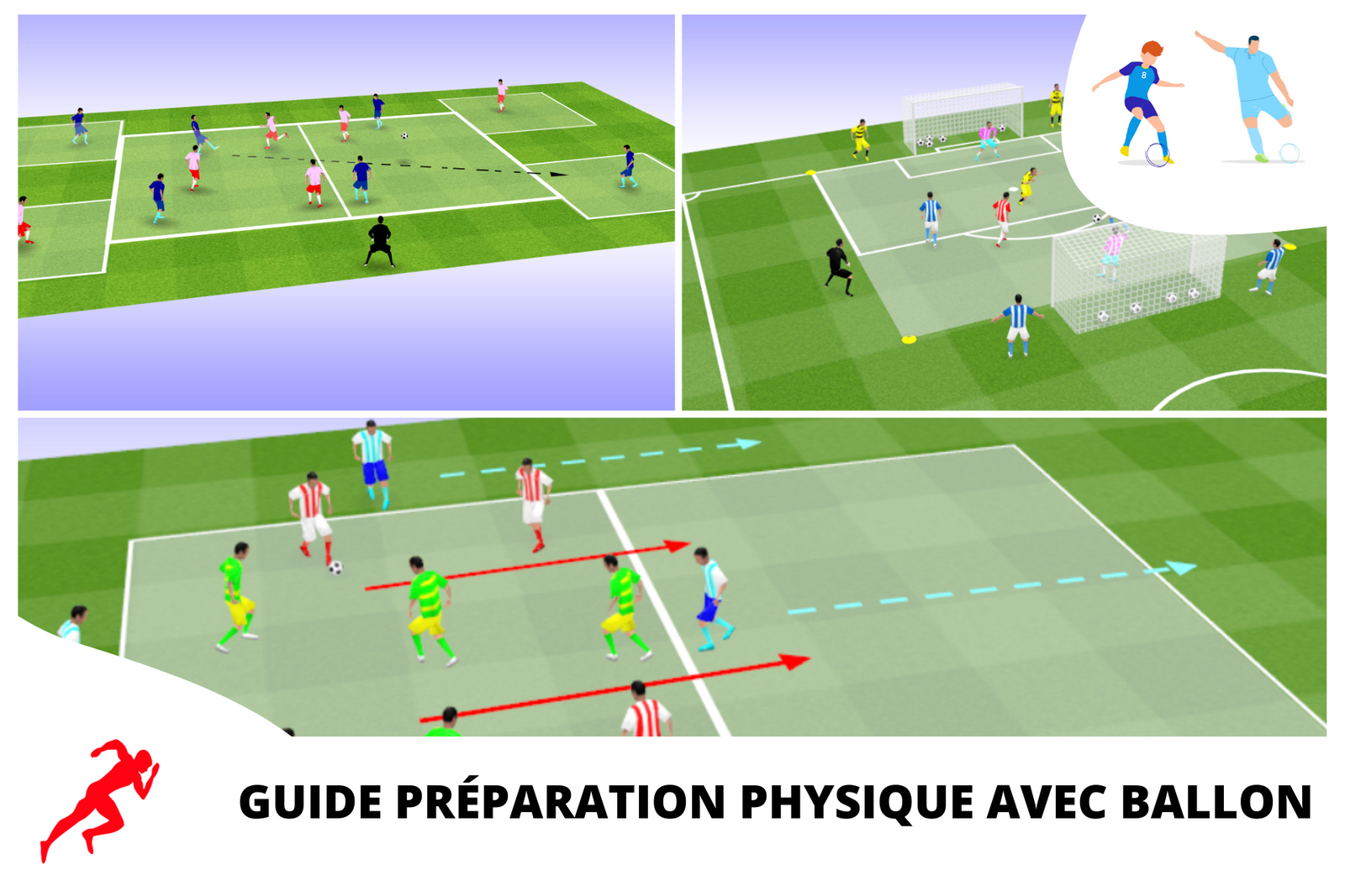 Guide sur la préparation physique avec ballon (périodisation tactique - préparation physique intégrée - 500 exemples d'exercices avec ballon)